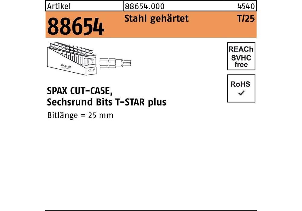 gehärtet SW 88654 T SPAX Bit T-Star Bit-Set 40 1/4x25 Plus R Stahl