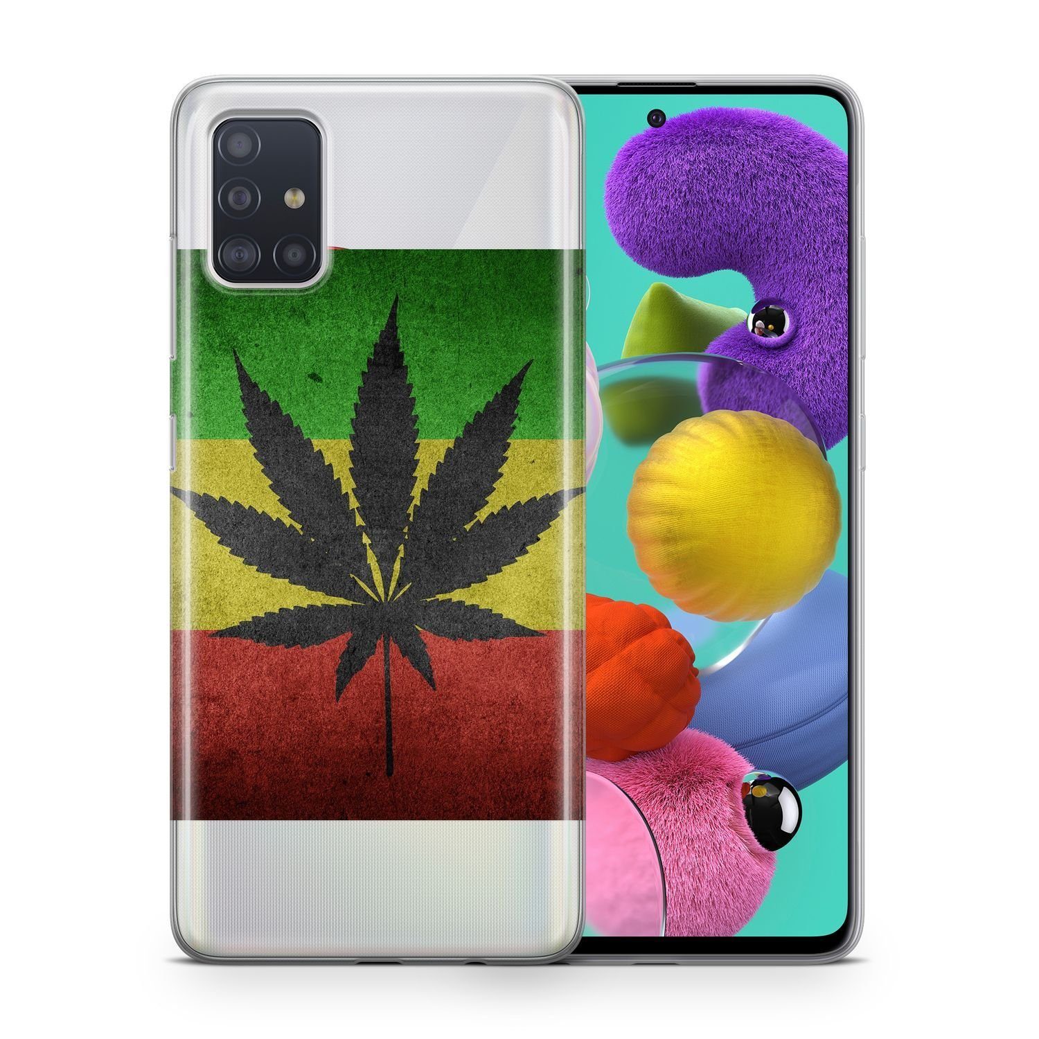 König Design Handyhülle Samsung Galaxy A3 (2017), Schutzhülle für Samsung  Galaxy A3 (2017) Motiv Handy Hülle Silikon Tasche Case Cover Cannabis