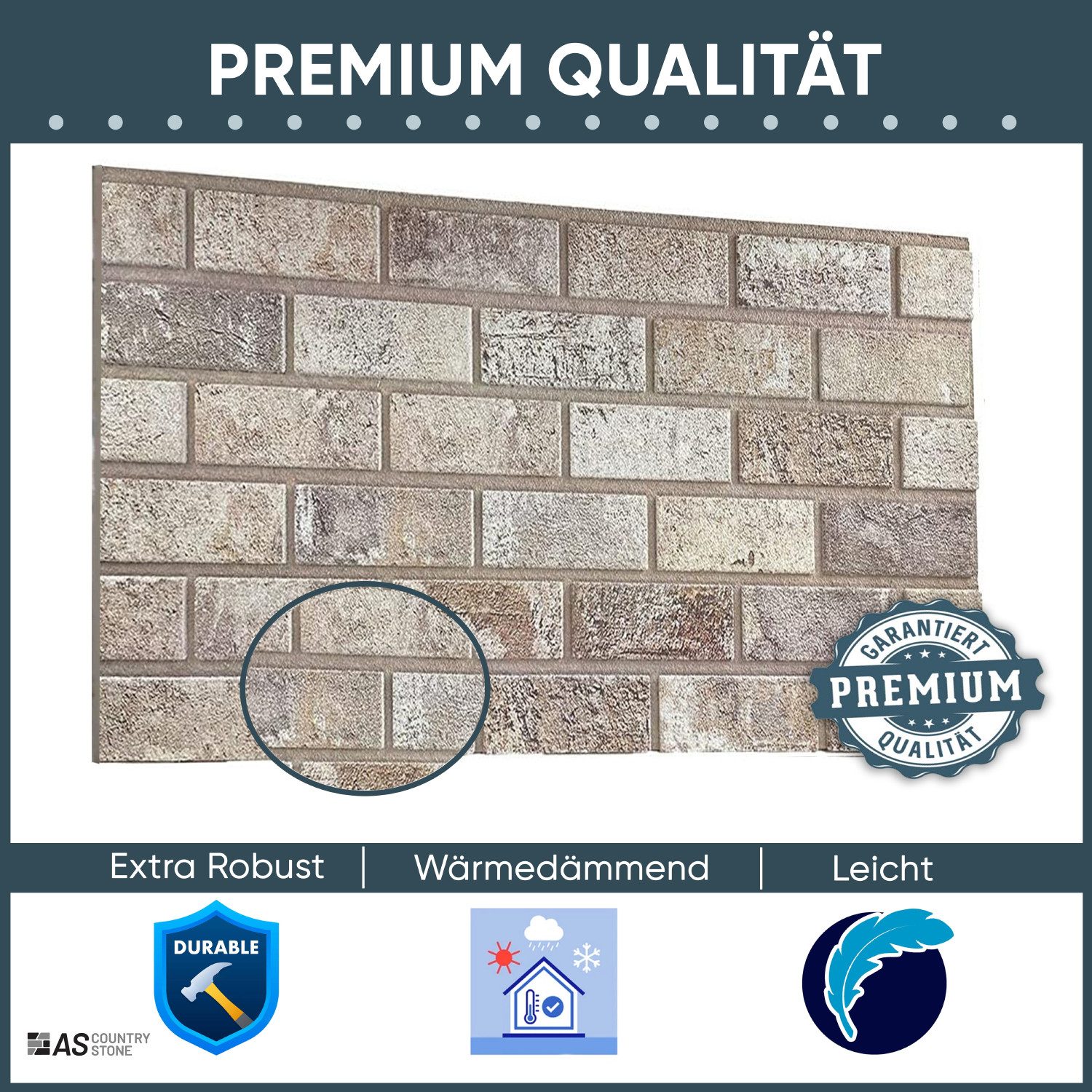 ASCountrystone Wandpaneel Klinkeroptik, BxL: 50,00x100,00 cm, günstig online kaufen