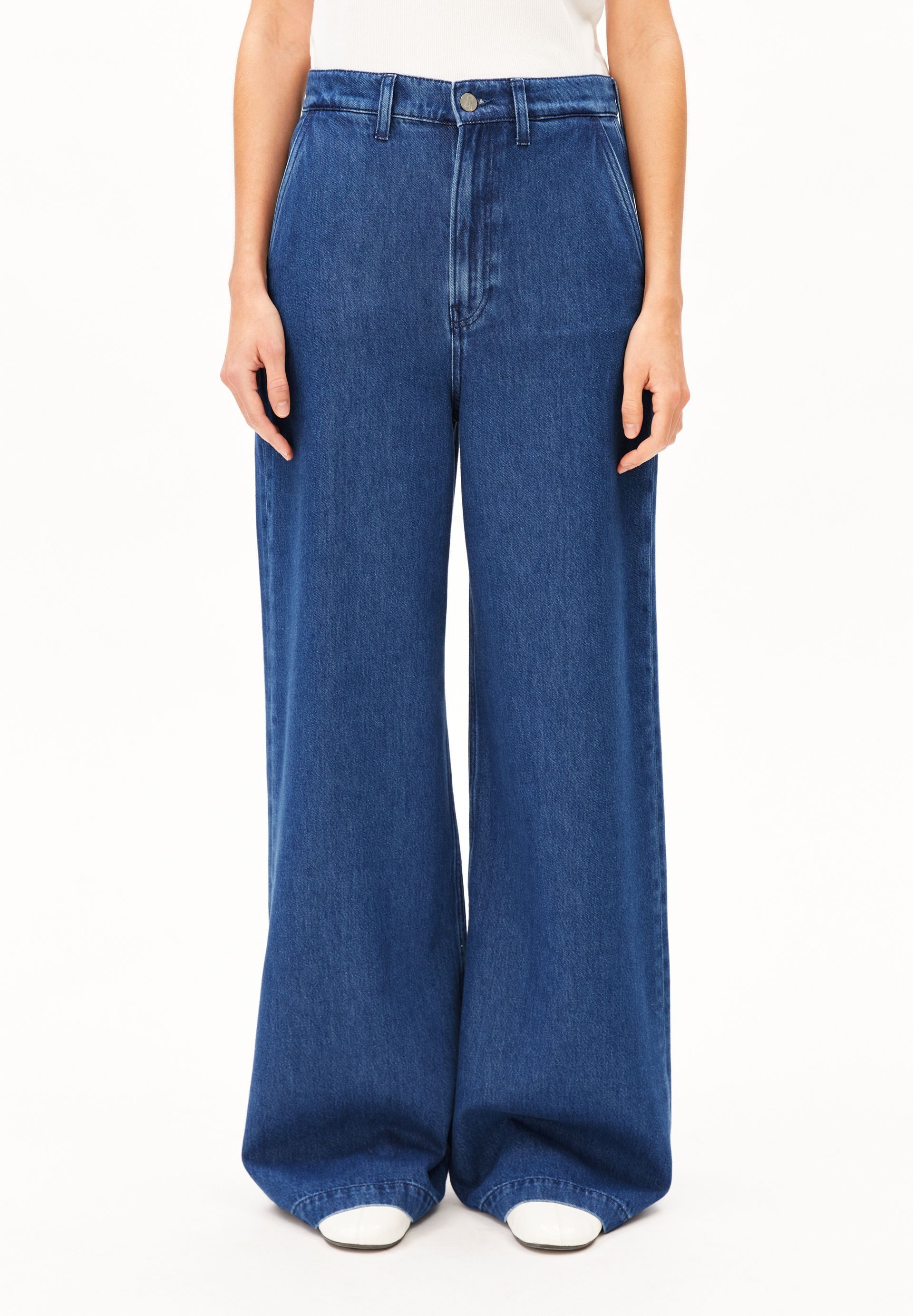 Armedangels Stoffhose WIDE LEG DENIM TENCEL™ Lyocell Mix (High Waist, Loose Fit)