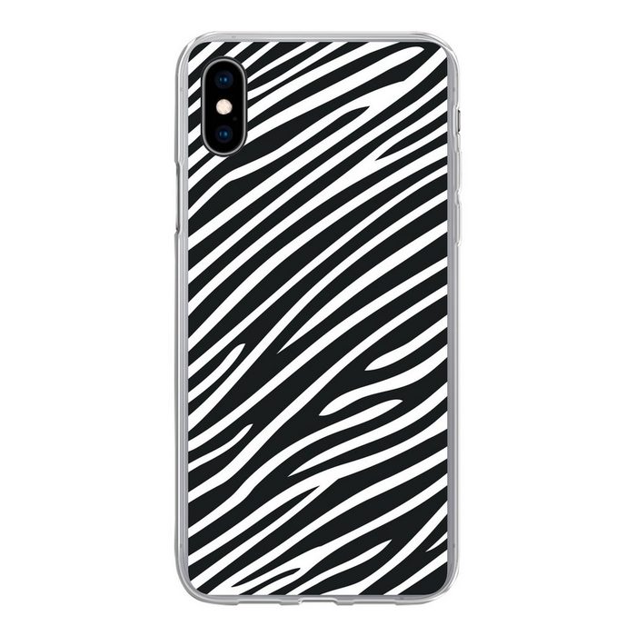 MuchoWow Handyhülle Tiermuster - Zebra - Schwarz Handyhülle Apple iPhone Xs Smartphone-Bumper Print Handy