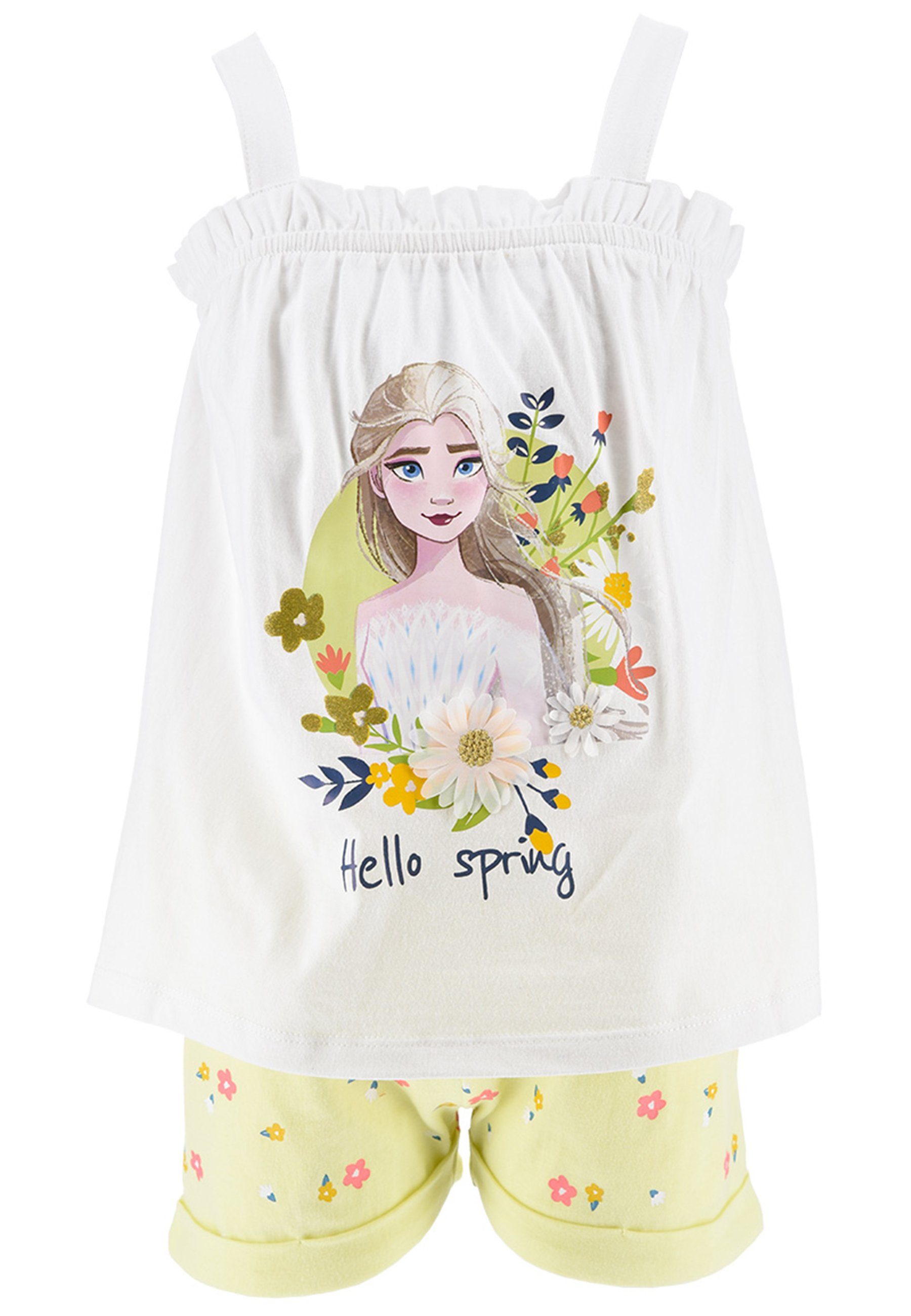 Disney Frozen T-Shirt & Shorts Bekleidungs-Set Eiskönigin Elsa (2-tlg)