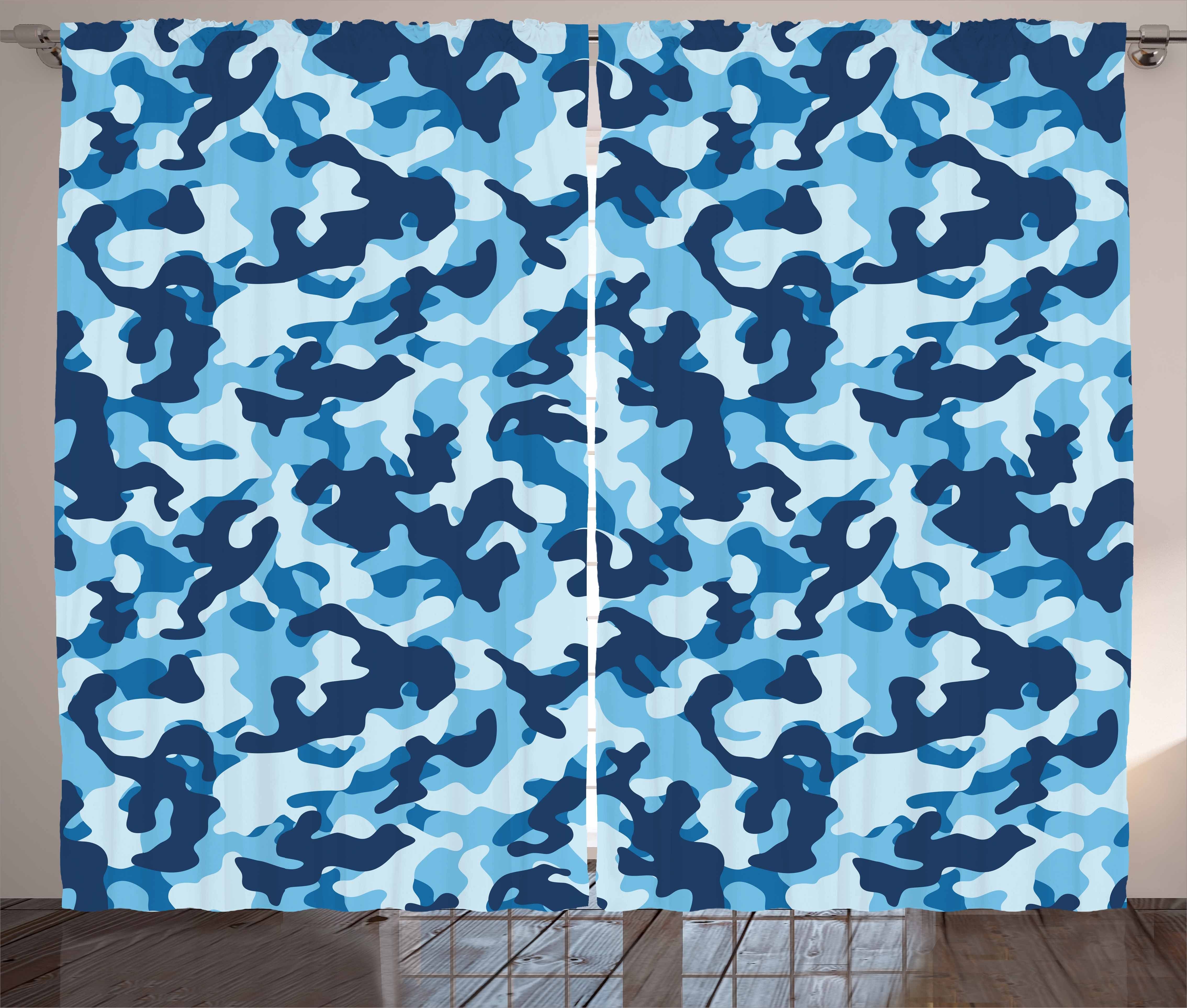 Gardine Vorhang und Kräuselband Schlafzimmer tonte Schlaufen Tarnen Entwurf mit Abakuhaus, Haken, Blau