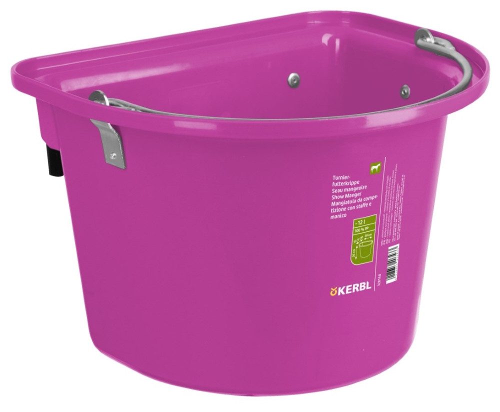Kerbl Futterautomat Turnier-Futterkrippe pink mit Einhängebügel und Tragegriff, 328168