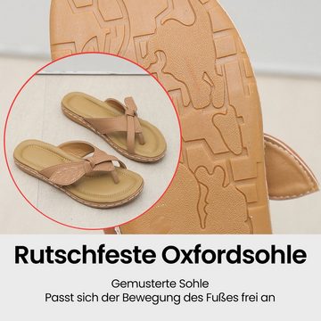 Daisred Pantoffeln Zehentrenner flache Hausschuhe Outdoor Slides Sandale
