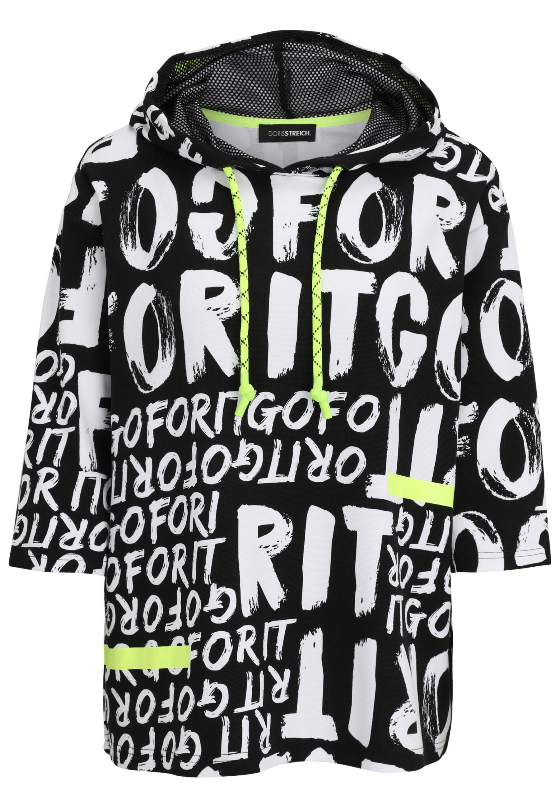 Doris Streich Sweatshirt (1-tlg) mit Netz-Einsatz