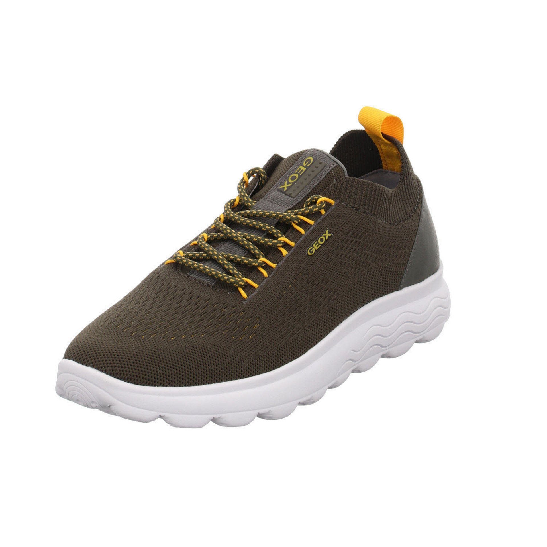 Sherica Herren Geox Schnürschuh Sneaker Leder-/Textilkombination Sneaker OLIVE Schuhe