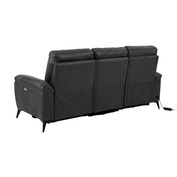 ebuy24 Sofa Rie Sofa 3-Sitzer Recliner elektrisch, grau., 1 Teile