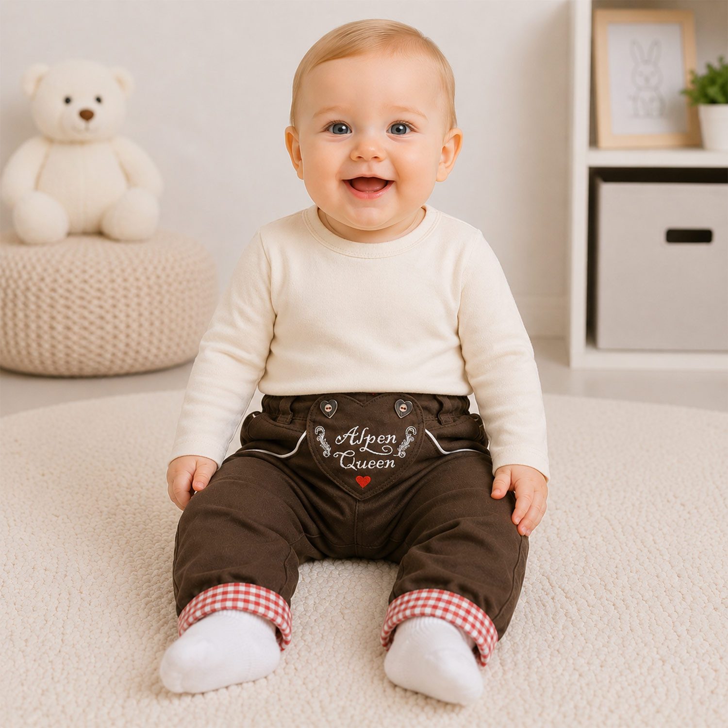 BONDI Trachtenlederhose Baby Mädchen Kunstlederhose 'Alpen Queen' 86683, B