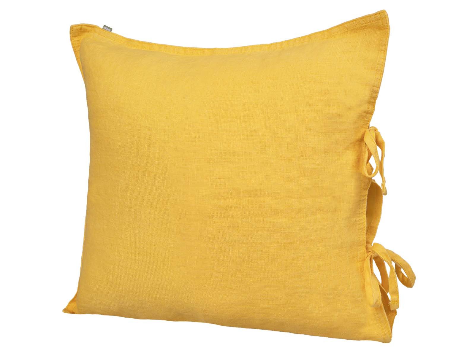 beties Kissenbezug Leinen, (1 Stück), Leinen Kissenhülle ca. 80x80 cm (zitronen-gelb)