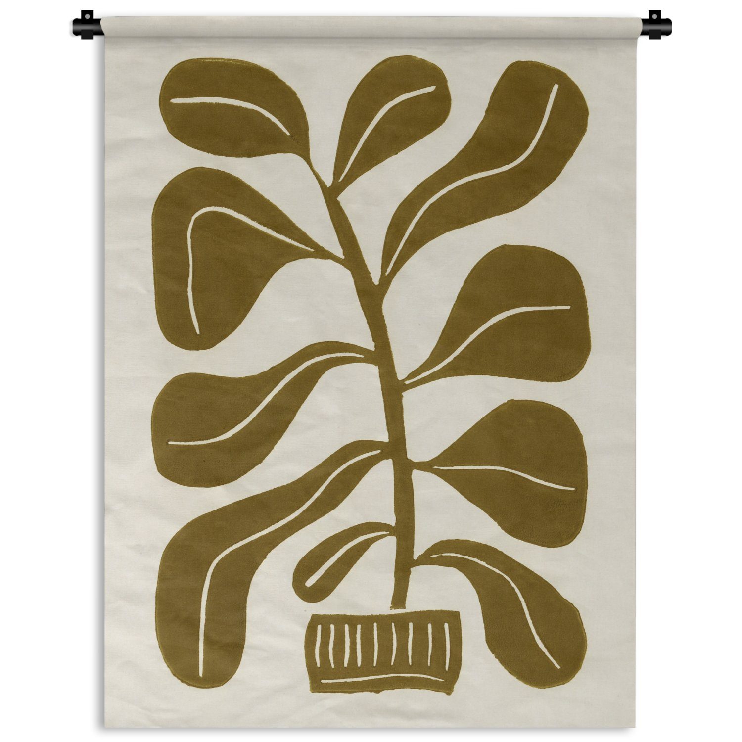 MuchoWow Wanddekoobjekt Pflanze - - Deko Wohnzimmer, Blume Blatt, an Tapisserie, der Wand, Pastell für Schlafzimmer 