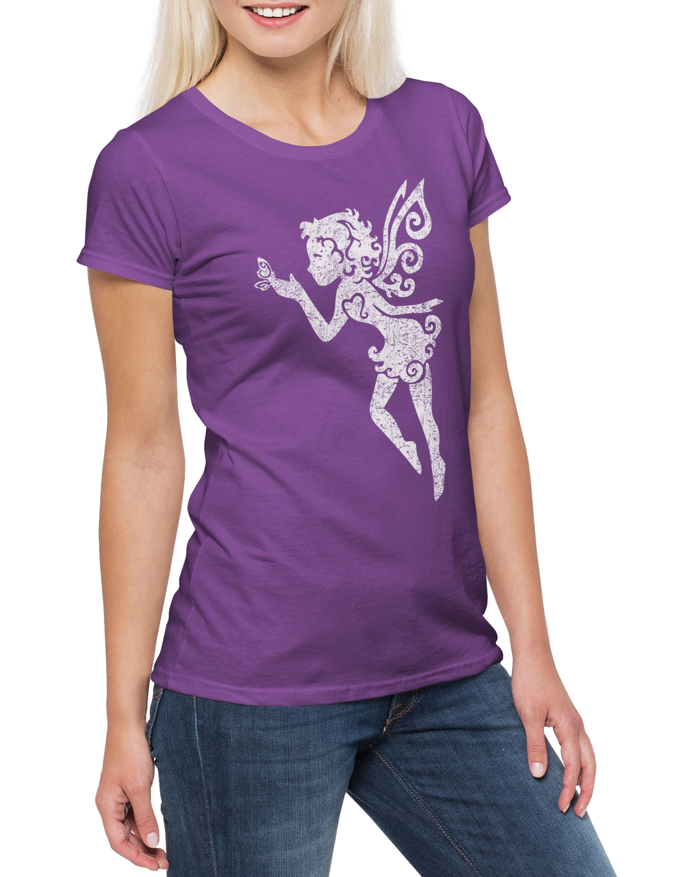 Print-Shirt Fairy I Damen T-Shirt Fairies Fee Prinzessin Einhorn Nymphe Unicorn