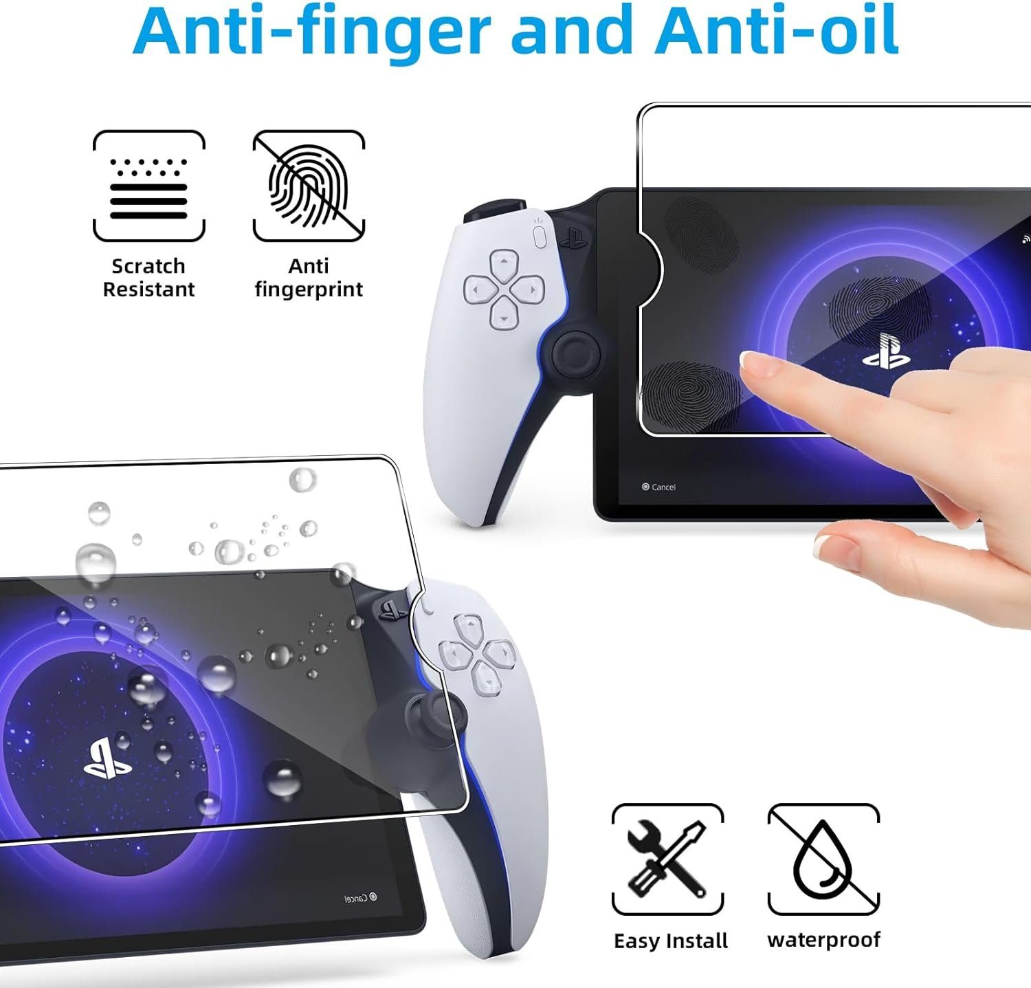 MSM Displayschutzglas 2X Schutzglas für Playstation Portal PS5 Panzerfolie Display Full