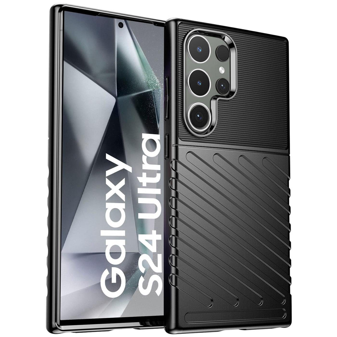 CoolGadget Handyhülle Thunder Hybrid Case für Samsung Galaxy S24 Ultra 6,8 Zoll, stylische rutschfeste Schutzhülle Handy Hülle für Samsung S24 Ultra 5G