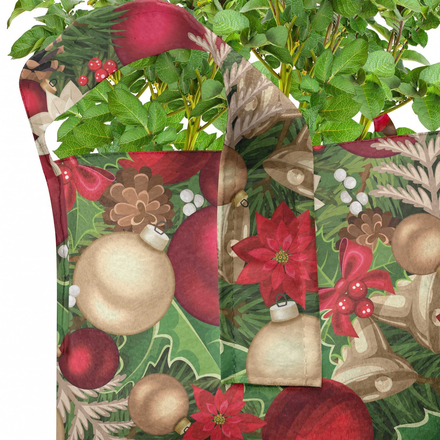 Abakuhaus Pflanzkübel hochleistungsfähig Stofftöpfe mit Glocken Pflanzen, Weihnachten Baum-Zweig Griffen für