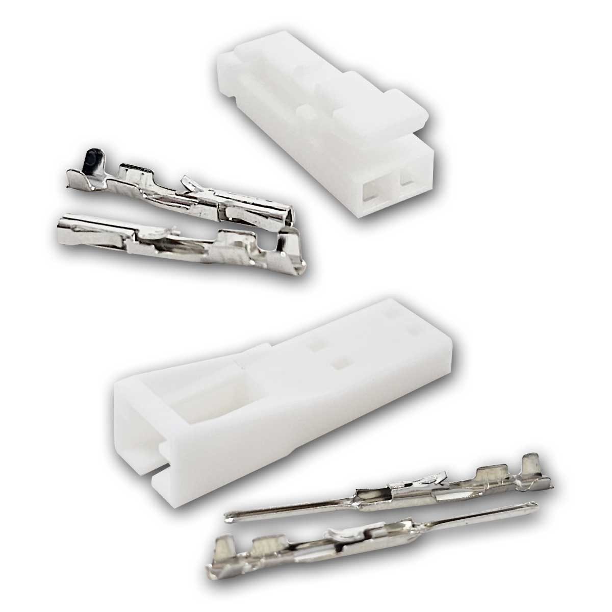 world-trading-net DIN-Stecker Mini-AMP-Steckverbinder 2-polig, weiß, 10er Pack