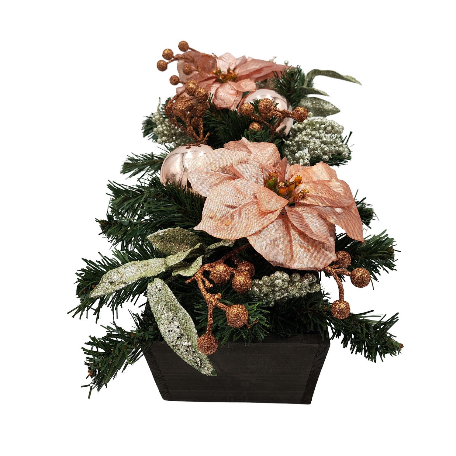 3PAGEN Blumenkasten Balkonkasten mit Weihnachtsschmuck 40cm günstig online kaufen