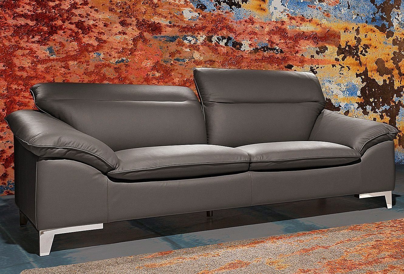 COTTA Polstergarnitur Teresa, (Set), Set bestehend aus: 2-Sitzer mit Kopfteilverstellung & Hocker