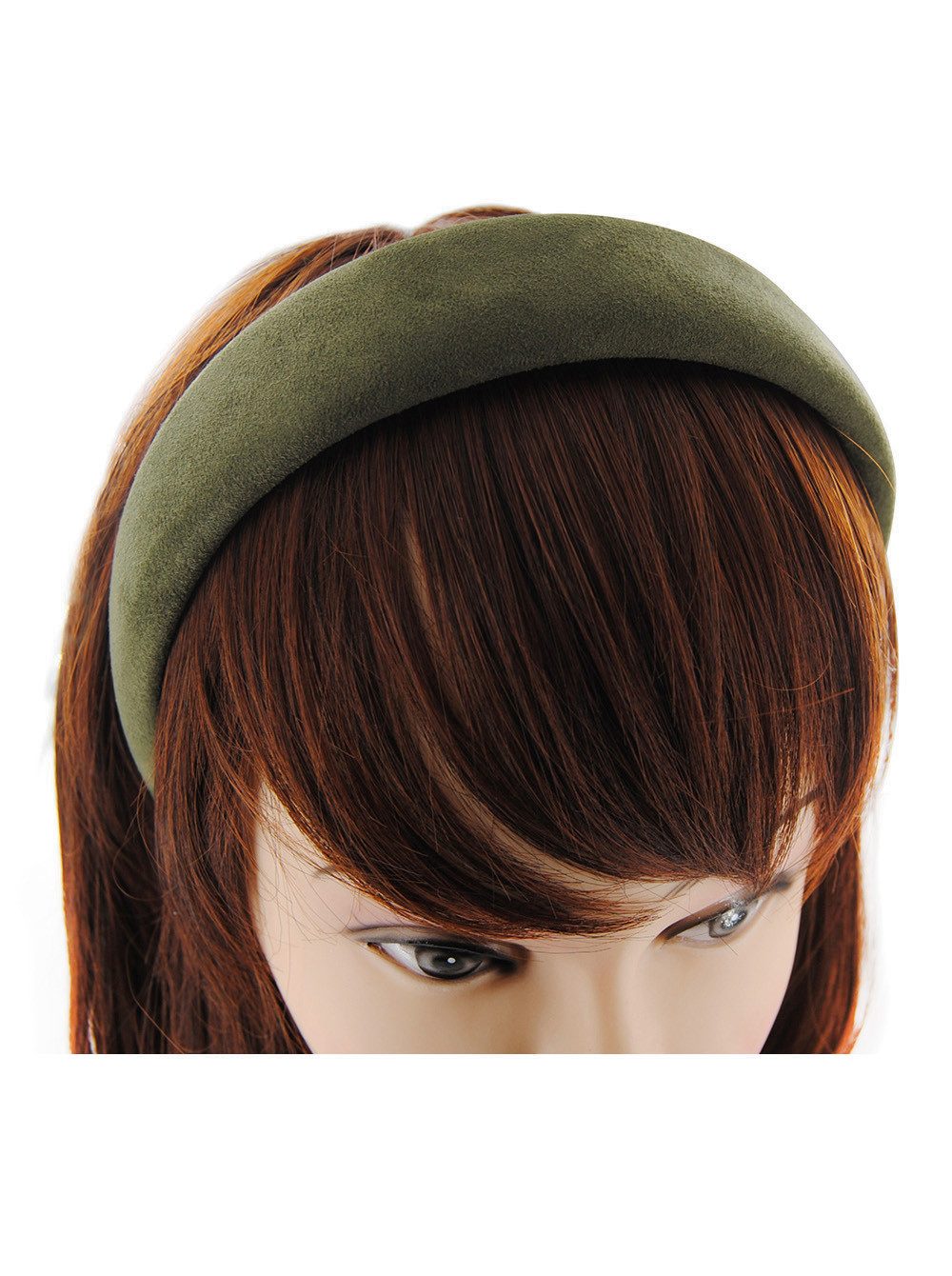axy Haarreif Breiter Haarreif mit Flanell (Leder Optik) HRK5L, Vintage und Klassik-Look Damen Haareifen Haarband