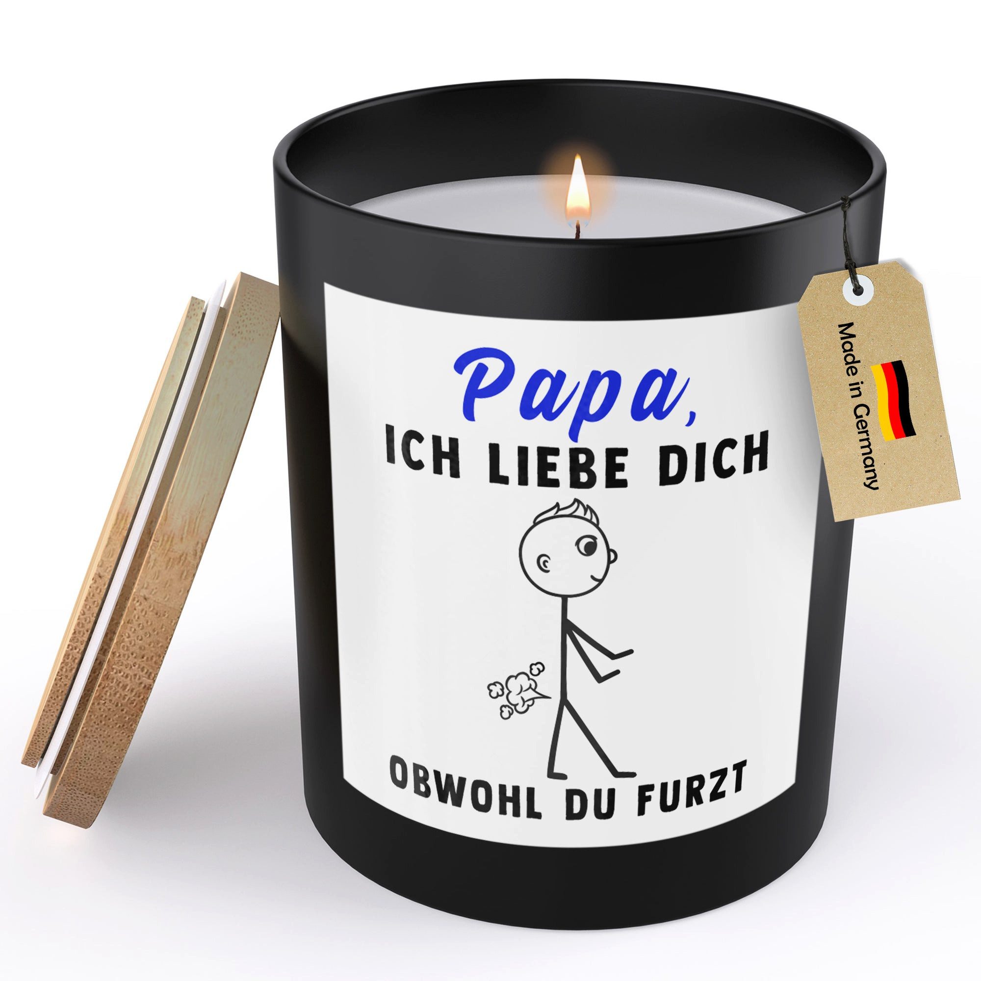 22Feels Duftkerze Deko Papa Geschenk Vater Vatertag Geburtstag Weihnachten Männer Spruch, MADE IN GERMANY, Europäisches Sojawachs, Handgegossen