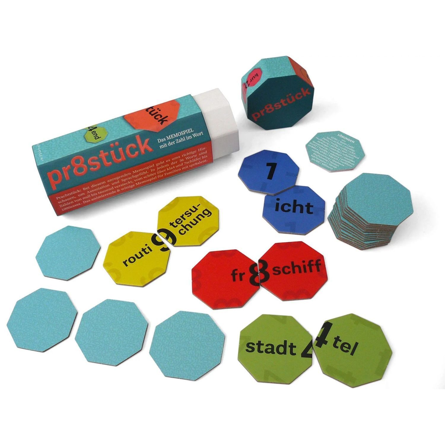 Metermorphosen Spiel Prachtstück /Pr8stück. Das Memospiel mit der Zahl im Wort