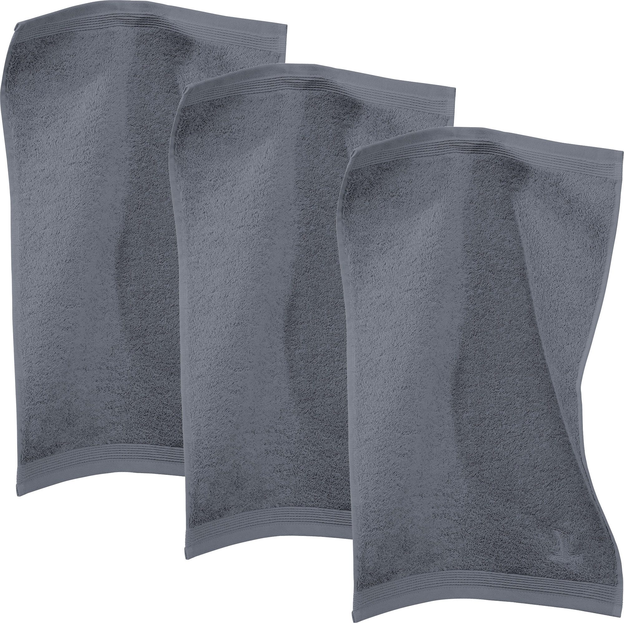 Möve Gästehandtuch Gästetuch "Superwuschel" 3er-Pack, Frottier, Walk-Frottier Uni