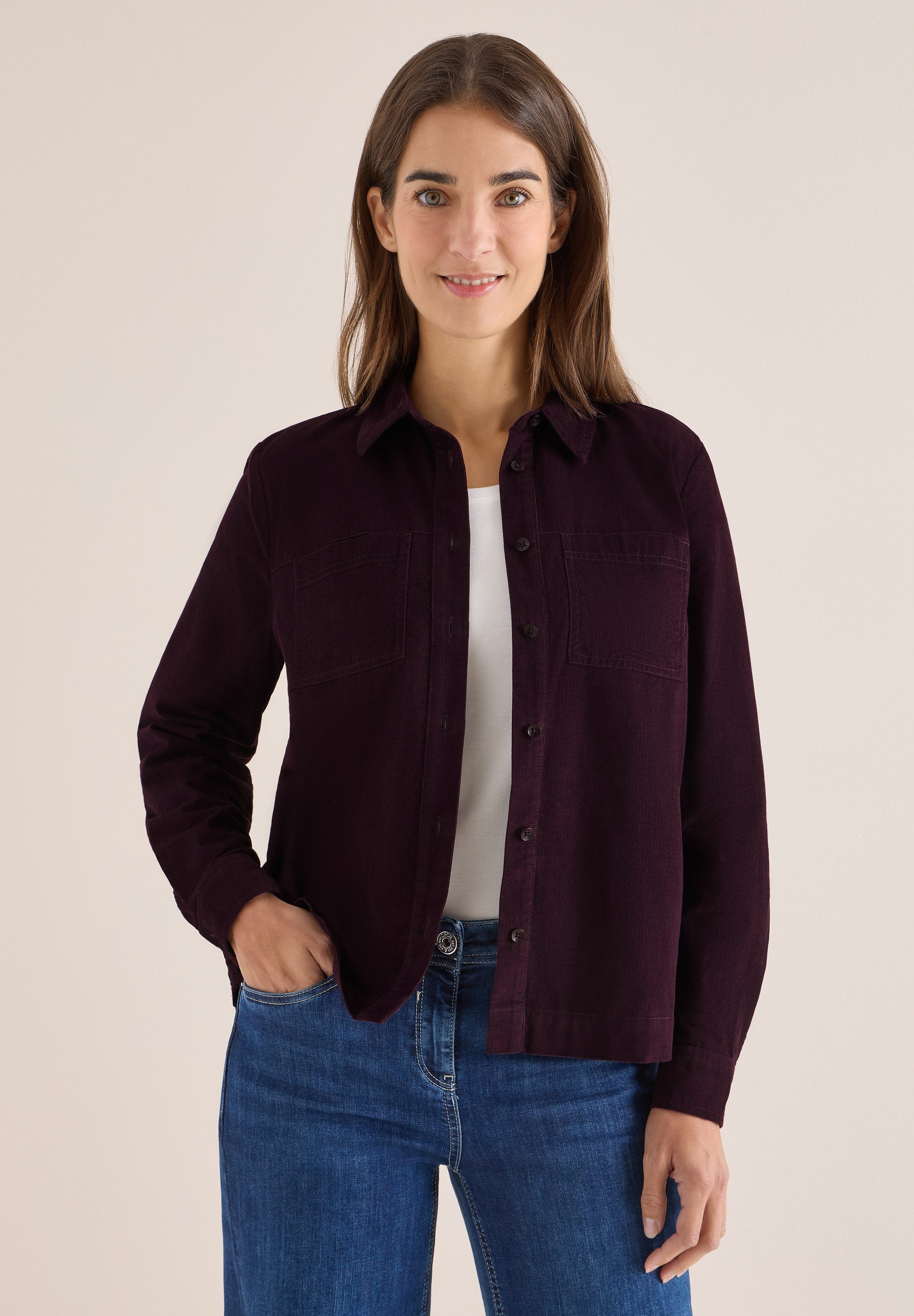 CECIL Hemdbluse aus reiner Baumwolle