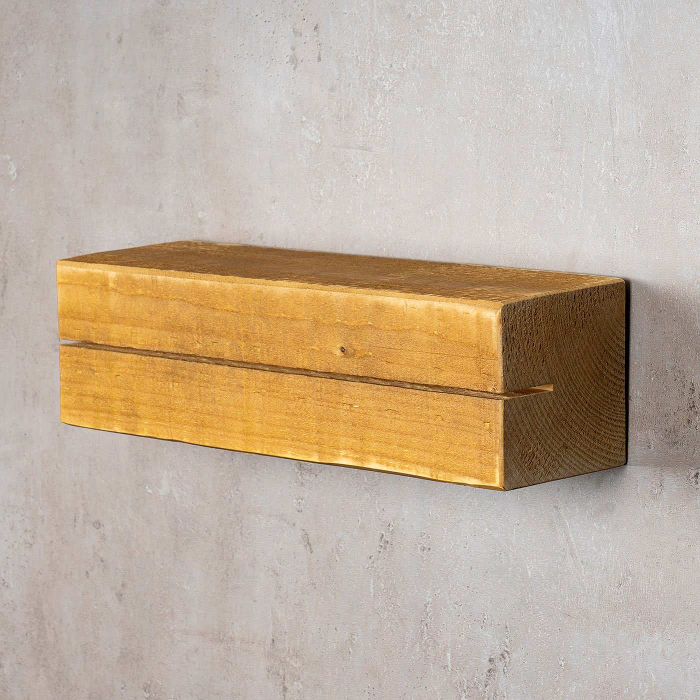 Levandeo® Wandregal, levandeo Schlüsselbrett Holz Massiv 35x10cm Eiche lackiert