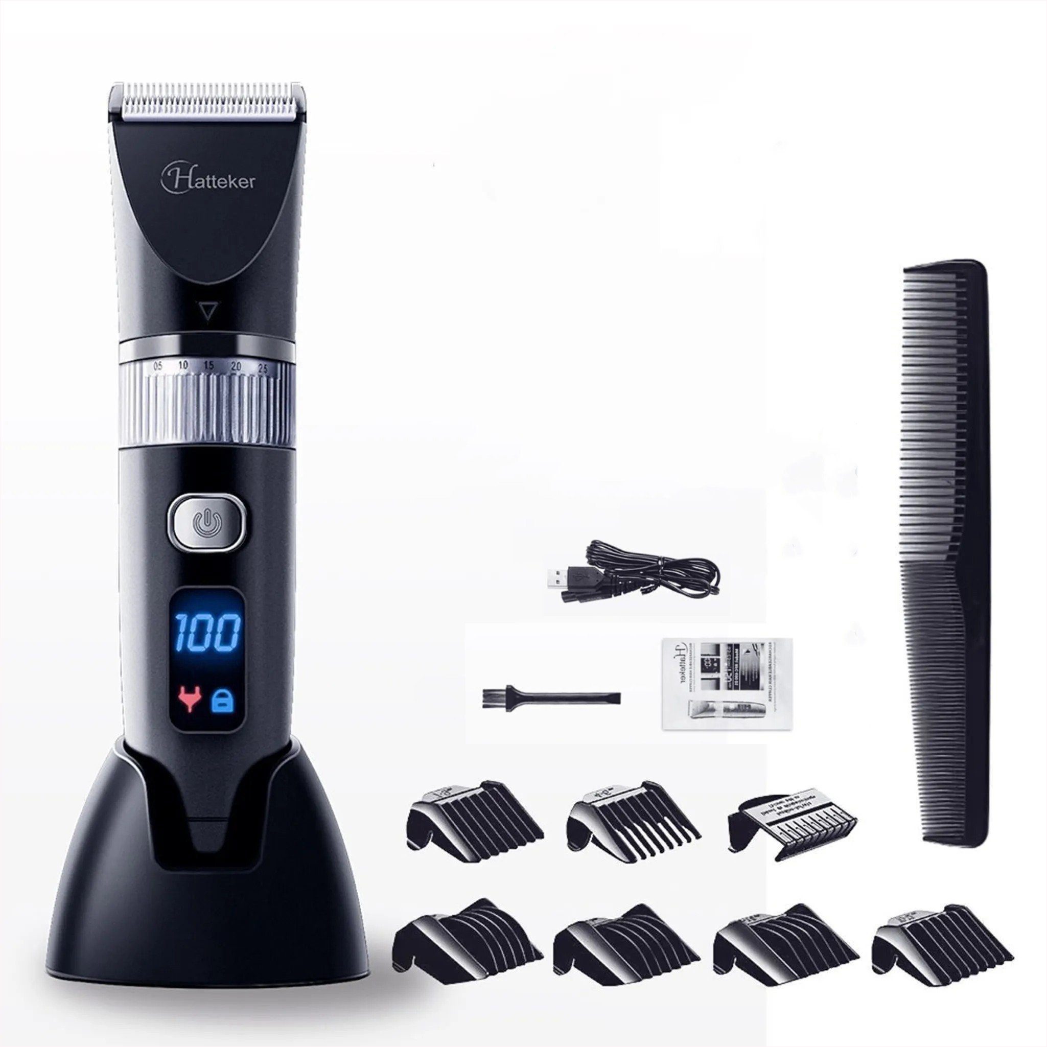HATTEKER Триммеры RFC690, Haarschneidemaschine Триммер для бороды Led Display