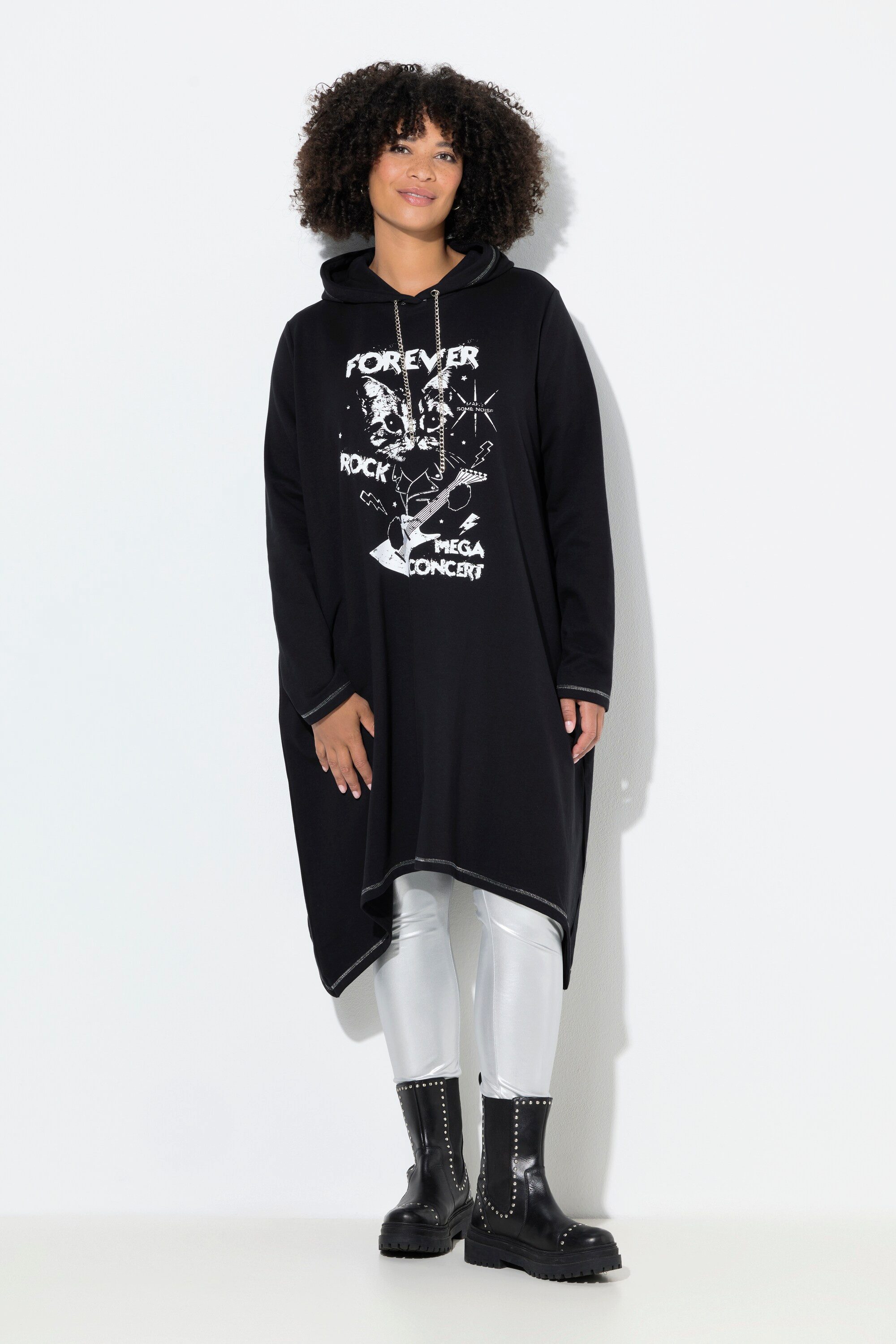 Angel of Style Jerseykleid Sweatkleid A-Linie Rock-Katzen Motiv günstig online kaufen