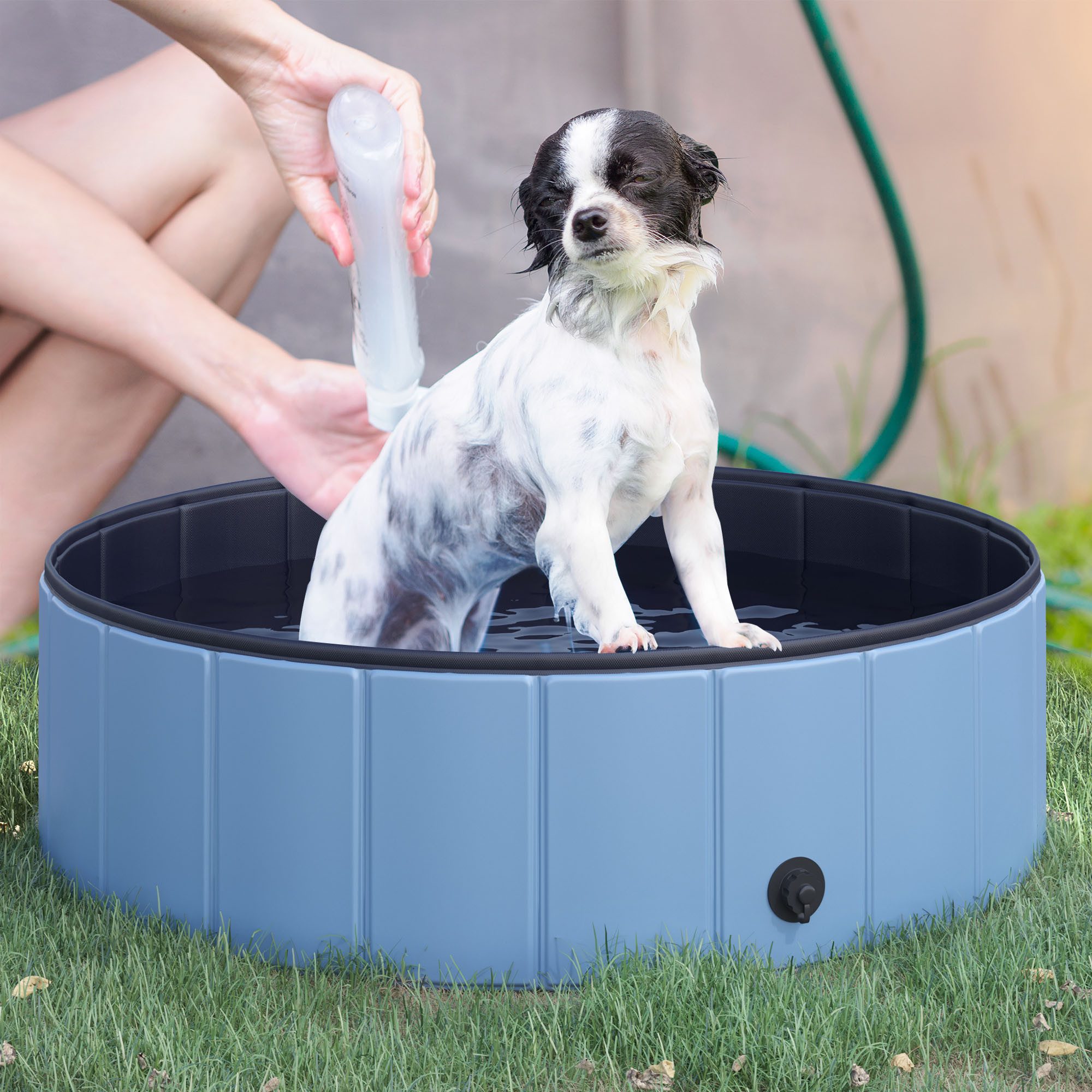 PawHut Hundepool Schwimmbad, (Hundebadewanne, 1-tlg., Schwimmbecken), für Garten, Balkon, Blau