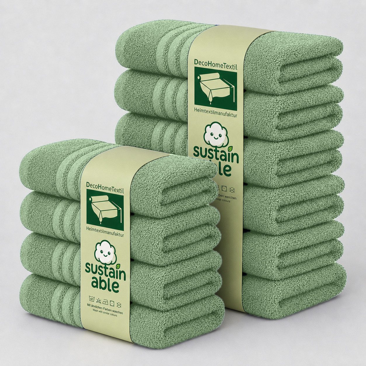 DecoHomeTextil Heimtextilmanufaktur Handtuch Set Eco Frottier Set, sustainable, kuschelweich, saugstark