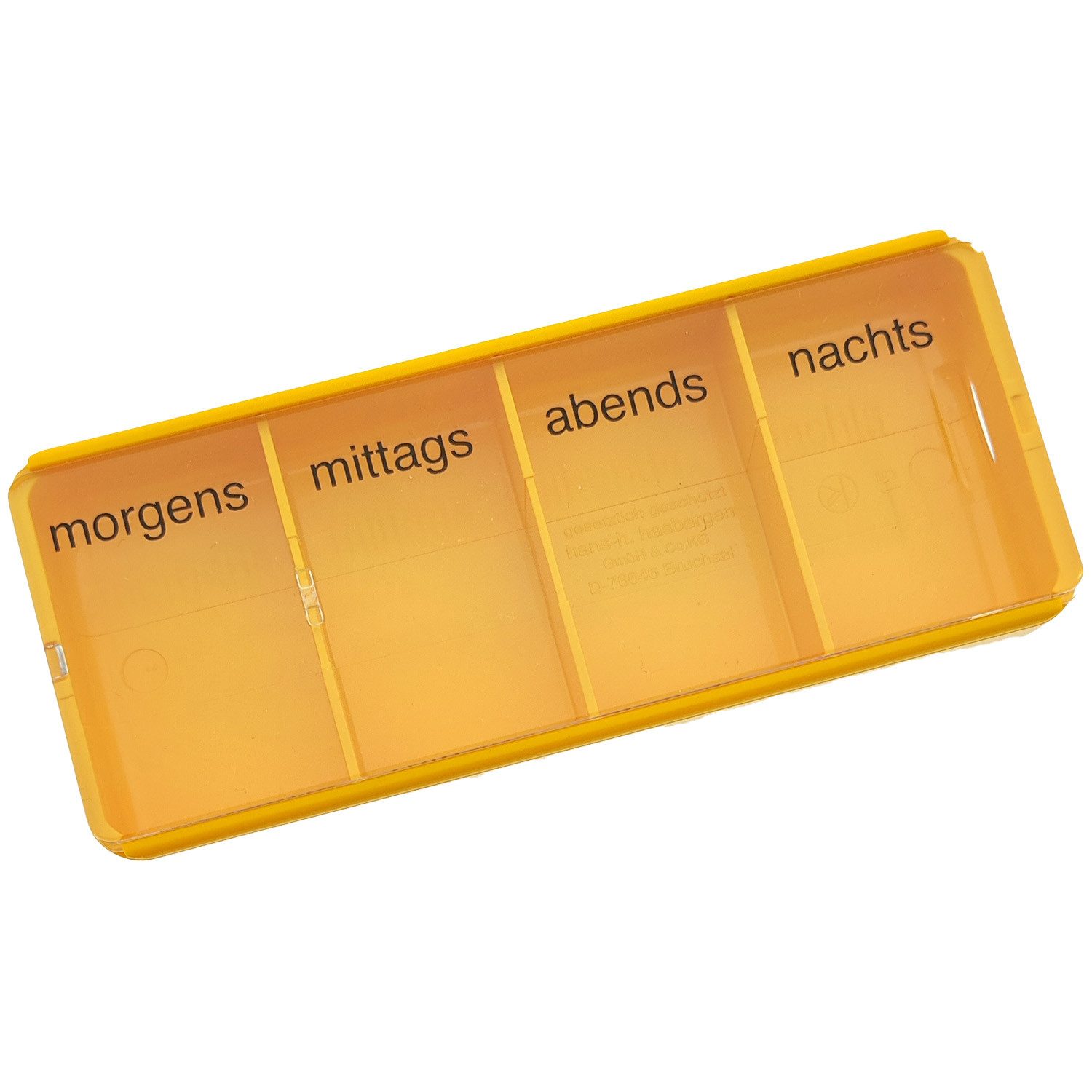 varivendo Pillendose Tablettendose gelb (Stück, 1 St., Tablettendose), Medikamentendosierer Pillendose Tablettenbox Pillenkasten