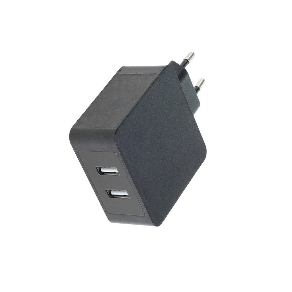 Trade-Shop USB Steckdosen Adapter 5V 2,4A mit 2 USB Ladebuchsen Netzteil (2 USB Anschlüsse für zusätzliche Geräte - für Smartphones, Tablets etc)