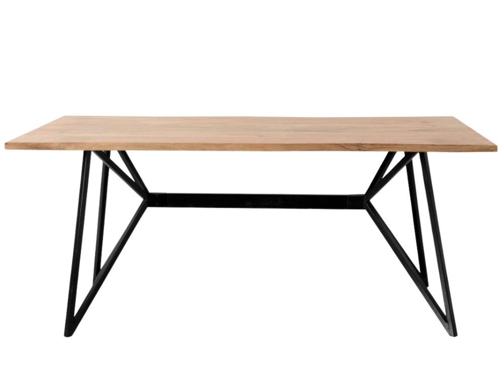 WOLF MÖBEL Esstisch Hudson Baumkantentisch "live edge", 175x90 cm, Eisengestell schwarz (175x90x77), Hudson Baumkantentisch "live edge", 175x90 cm, Eisengestell schwarz