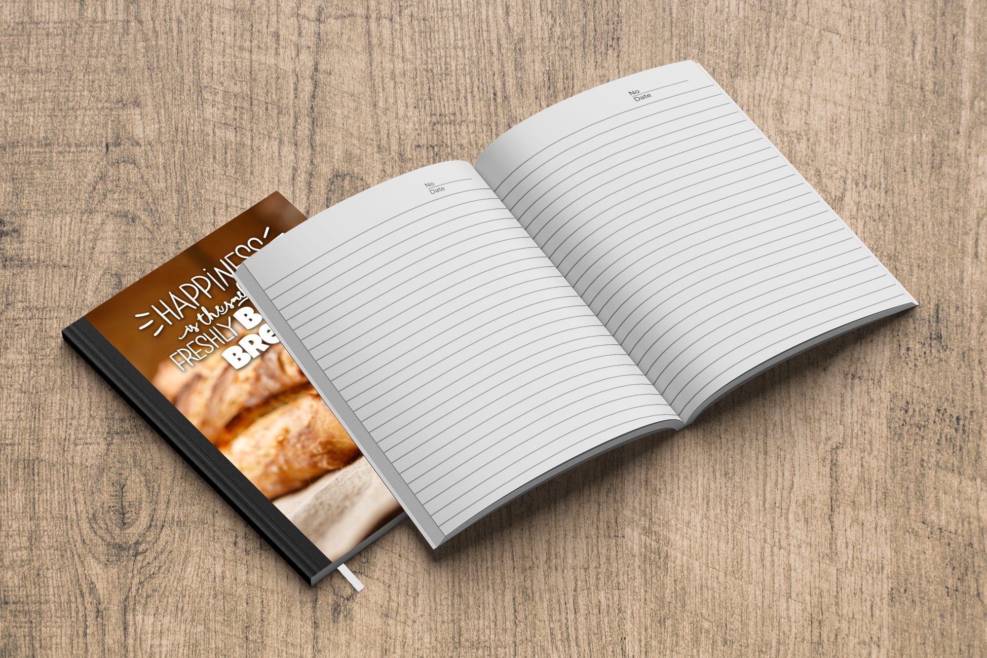 MuchoWow Notizbuch Zitate - Merkzettel, frisch Journal, Seiten, Tagebuch, Notizheft, Duft Brot' -, von gebackenem der 98 A5, 'Glück Haushaltsbuch ist