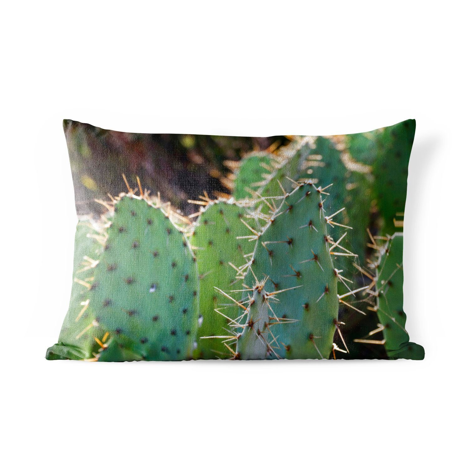 MuchoWow Dekokissen Botanischer Kaktus Fotodruck, Polyester, Dekokissenbezug, Outdoor-Dekorationskissen, Kissenhülle