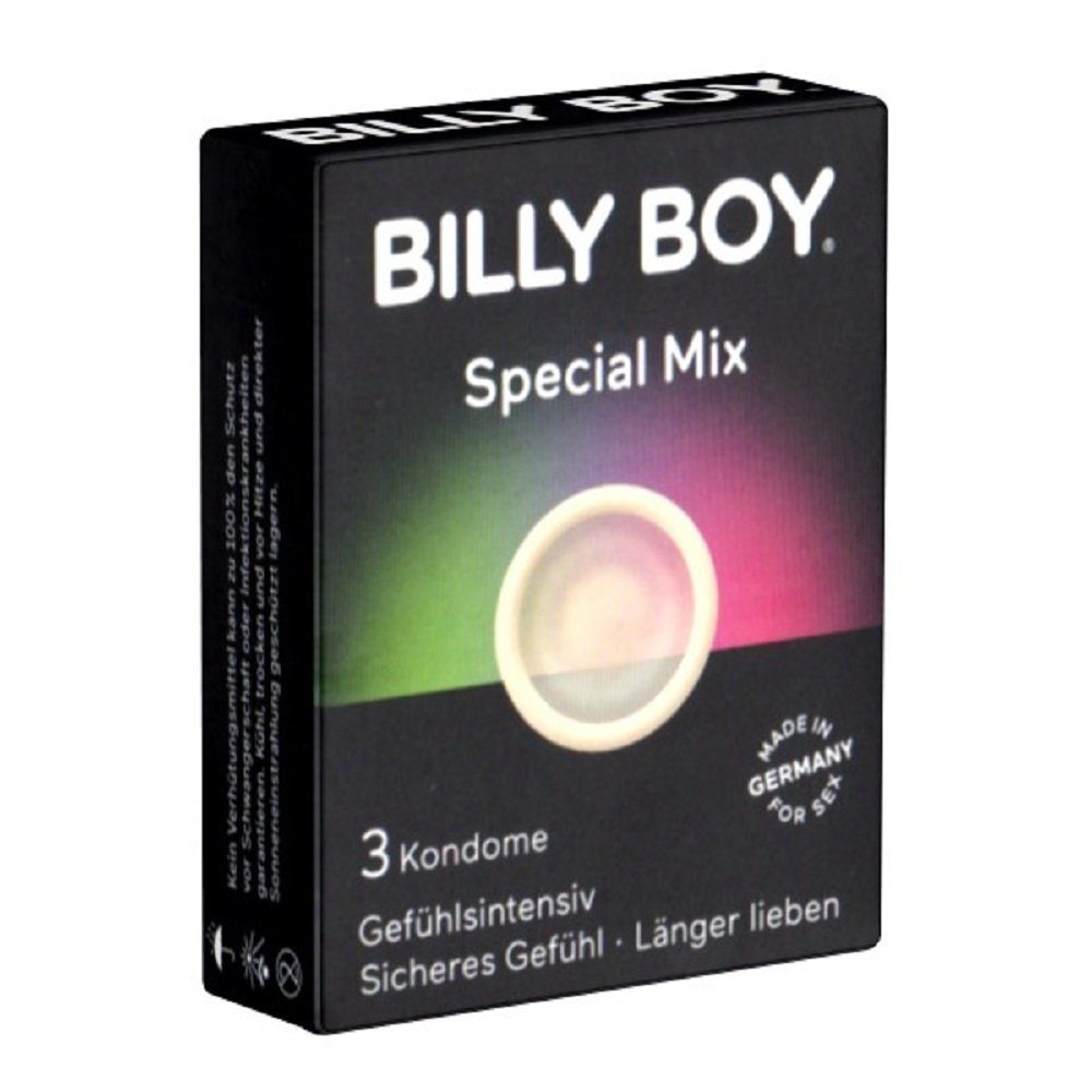 Boy Billy Mix Packung Sortiment Special Kondome verschiedene Kondome 3 im St., mit,
