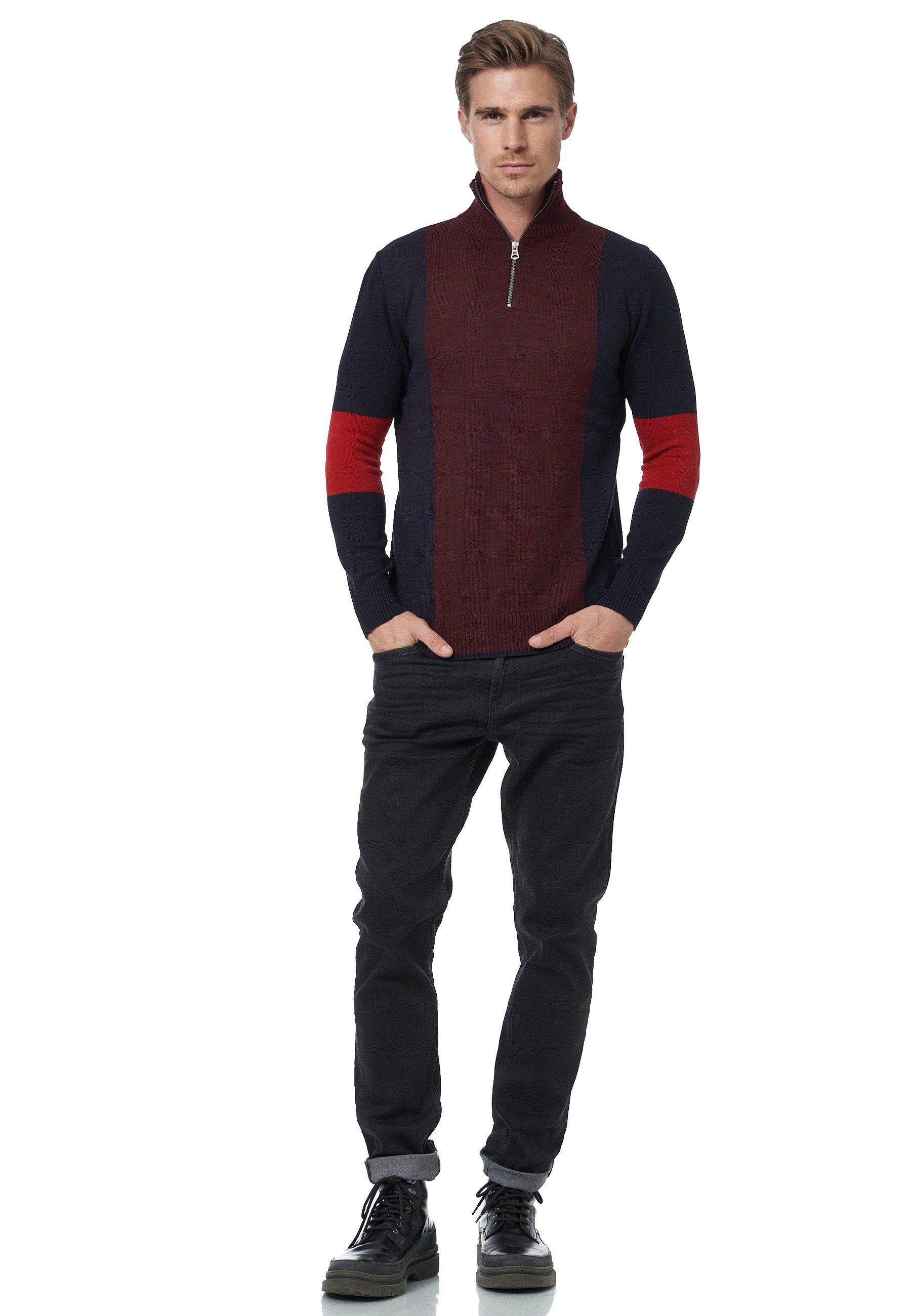 Rusty Neal Strickpullover mit bequemen Half-Zip