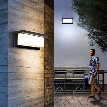 oyajia Wandleuchte 18W Wandleuchte Aussen Innen, LED Außenleuchte mit Bewegungsmelder, LED fest integriert, Wasserdicht IP65 Außenwandleuchte Modern Wandlampe Außenlampe