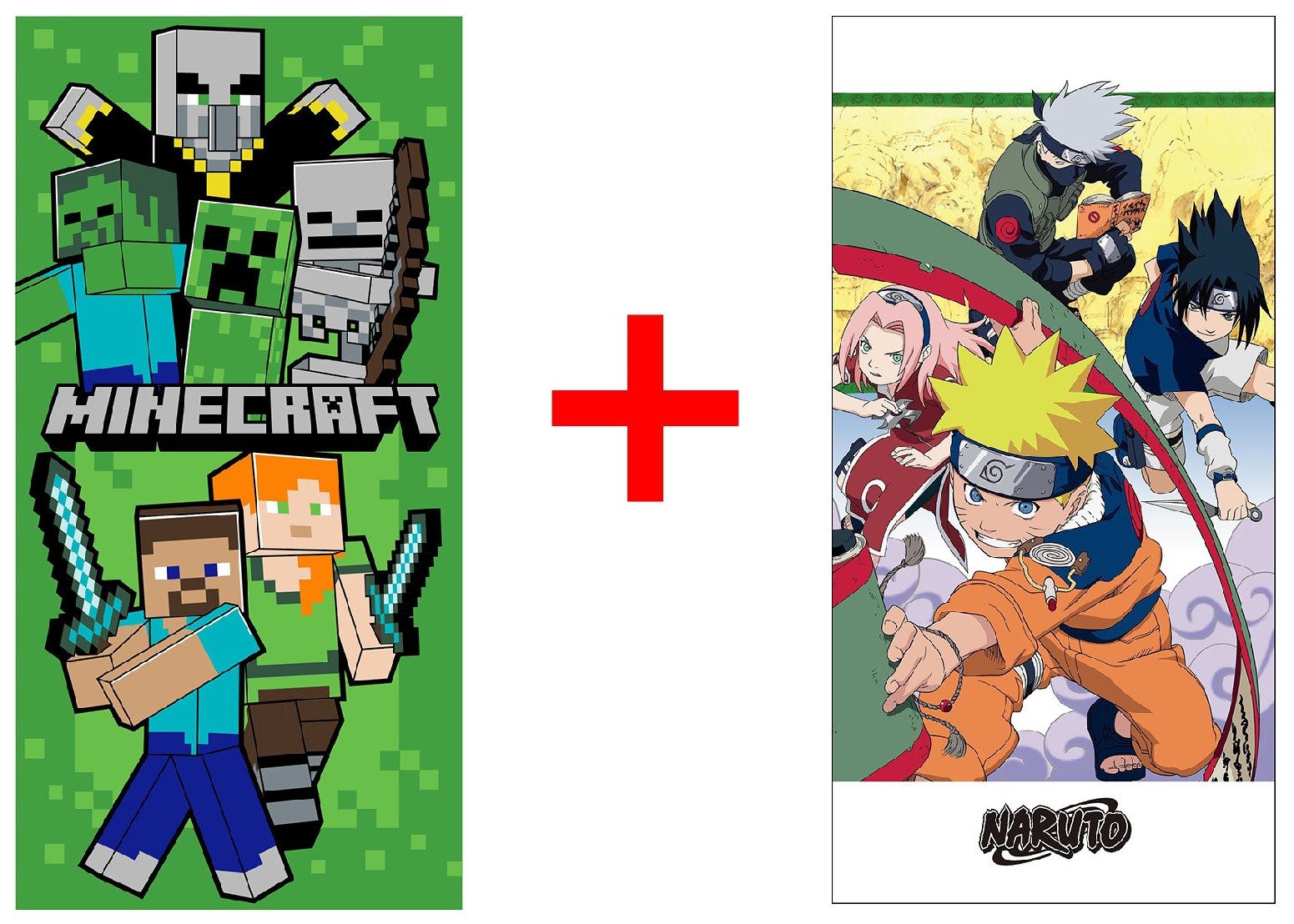Jerry Fabrics Handtücher Minecraft + Naruto Badetuch Strandtuch Handtuch 70 günstig online kaufen