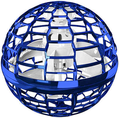 Novzep Spielball Flying Ball Bumerang Spinner Dynamische RGB-Lichter Double Pass, 104 * 102 * 102 mm, Blau