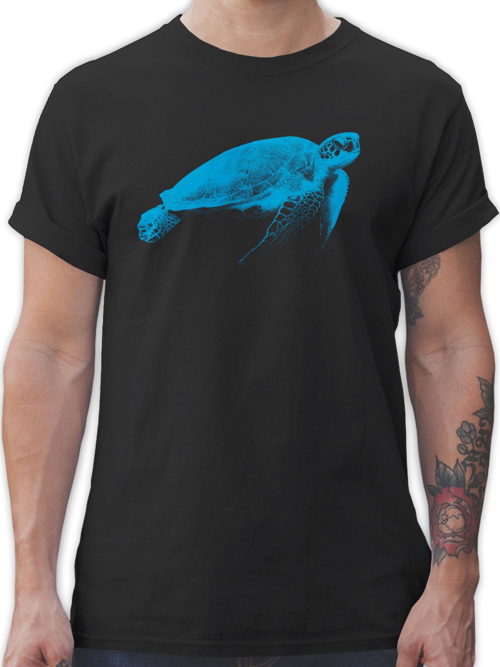 Shirtracer Zubehör Tiere 02 Schwarz Wasserschildkröte T-Shirt