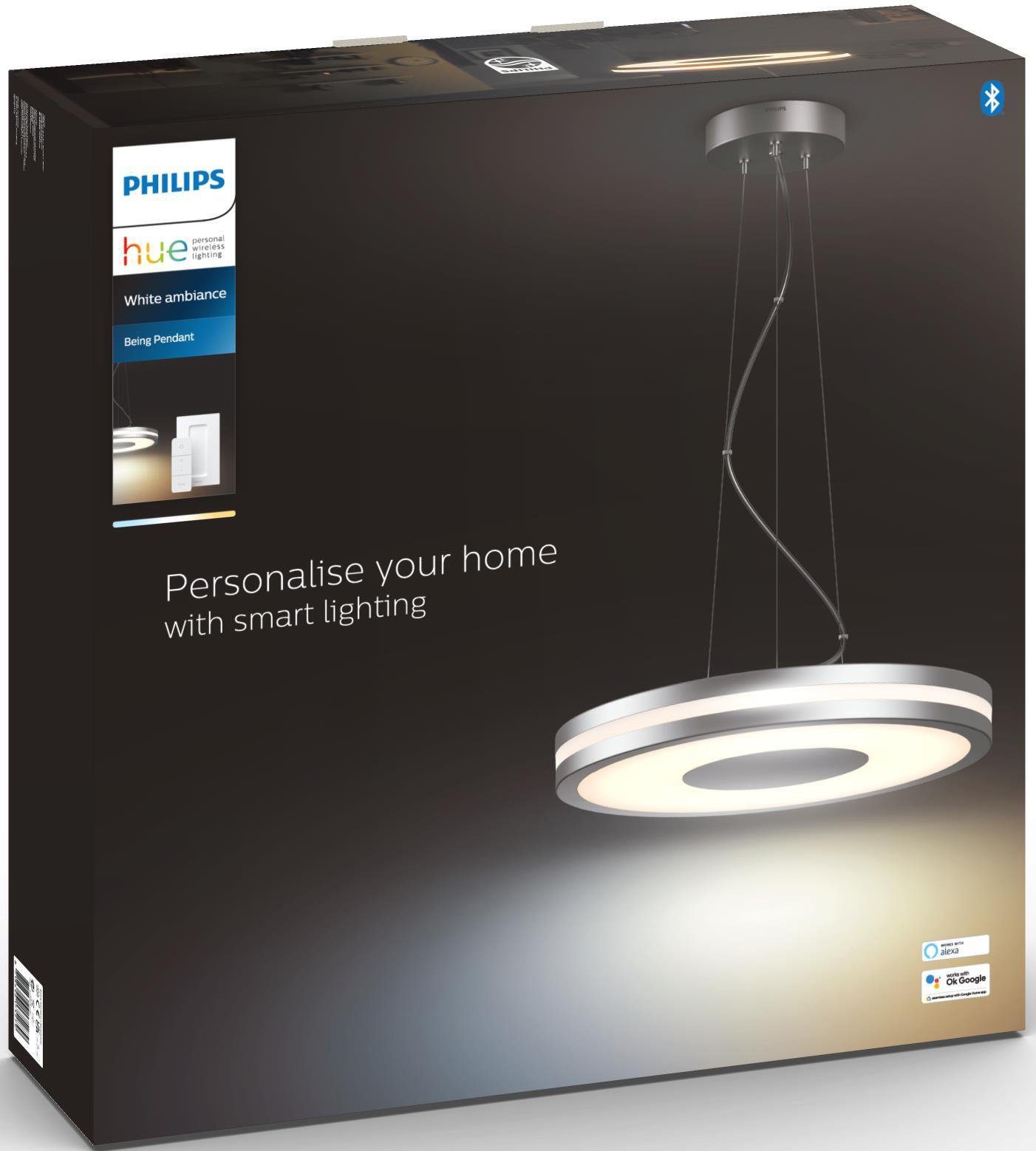 Philips Hue LED Pendelleuchte Being, Dimmfunktion, LED Warmweiß integriert, fest