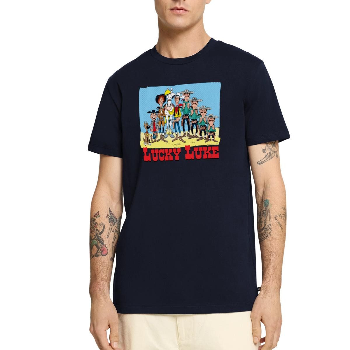 Spreadshirt T-Shirt Lucky Luke Charaktere Männer Premium T-Shirt (1-tlg)