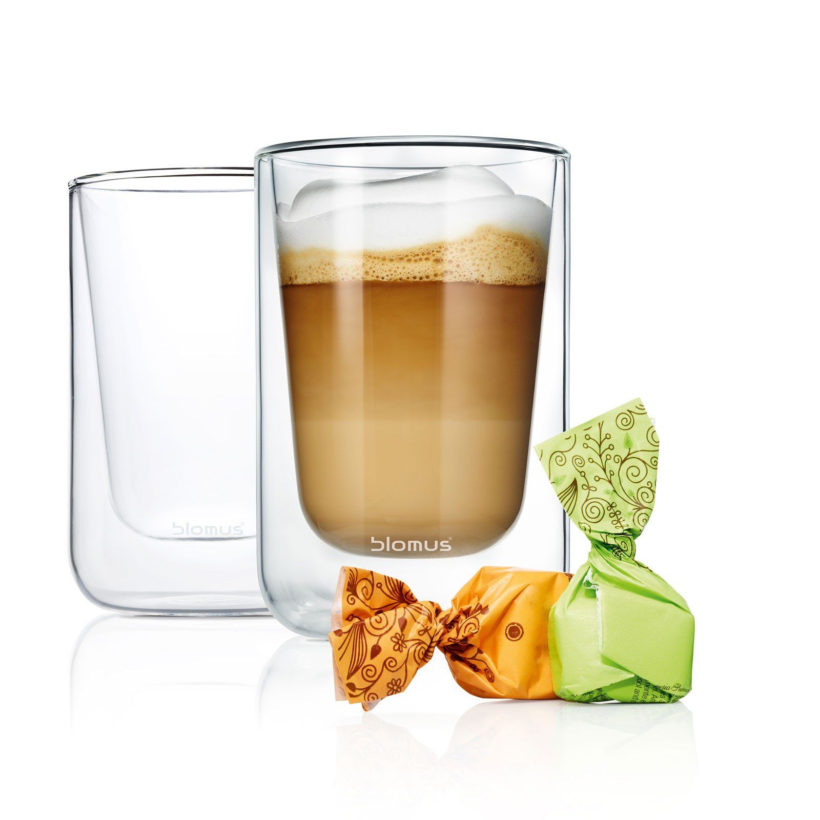 blomus Thermoglas Thermo Cappuccinogläser NERO 2 Stück, Glas, blomus Thermo Cappuccinogläser NERO 2 Stück