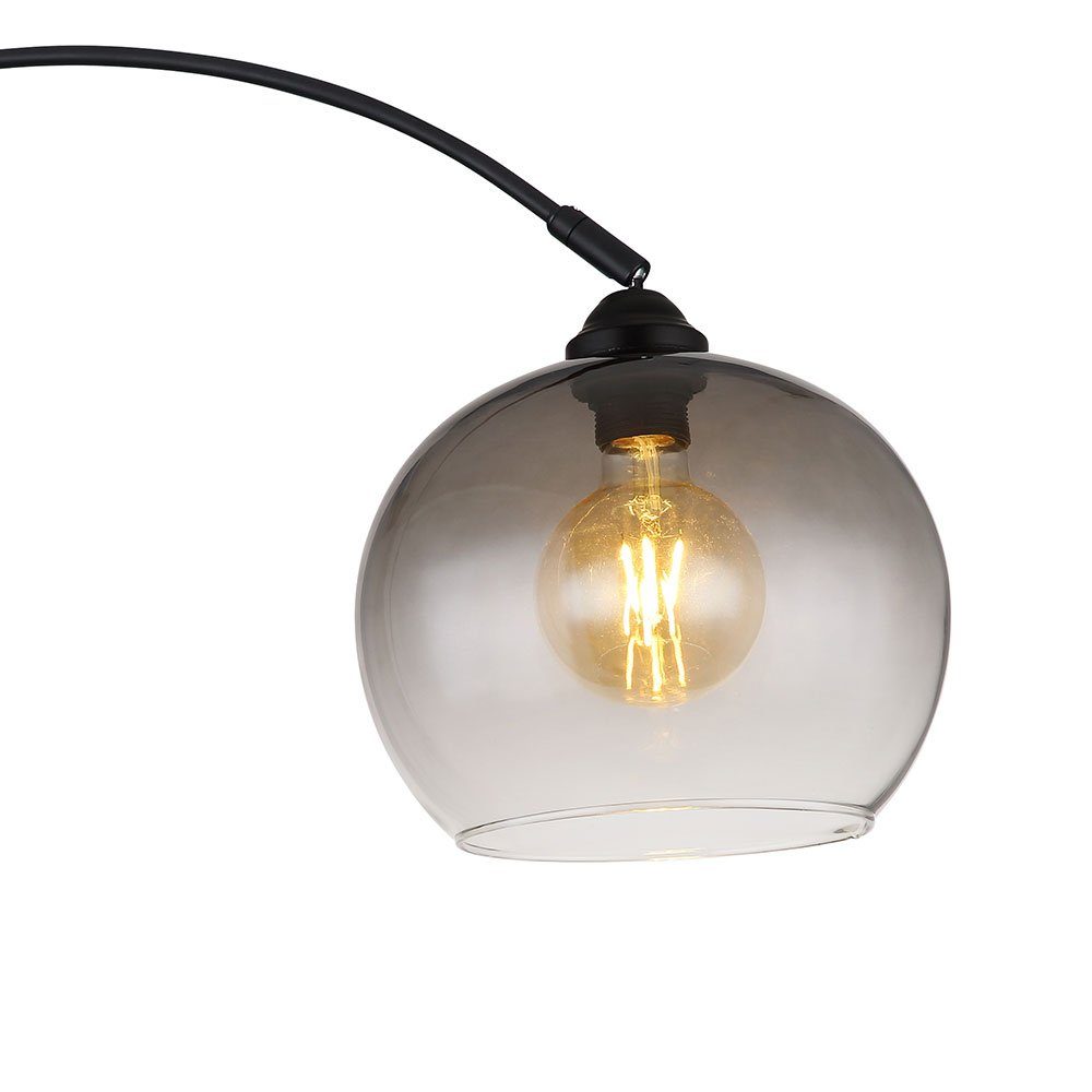 Globo Stehlampe, Marmor-Sockel Leuchtmittel nicht inklusive, Bogenleuchte Standlampe Stehleuchte Höhenverstellbar