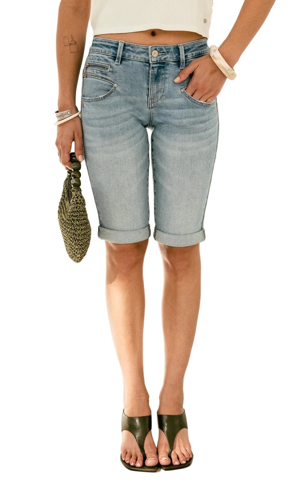 Freeman T. Porter Stretch-Jeans FREEMAN T. PORTER BELIXA SHORTS S-SDM jalneo light 25752 697.F2268 -