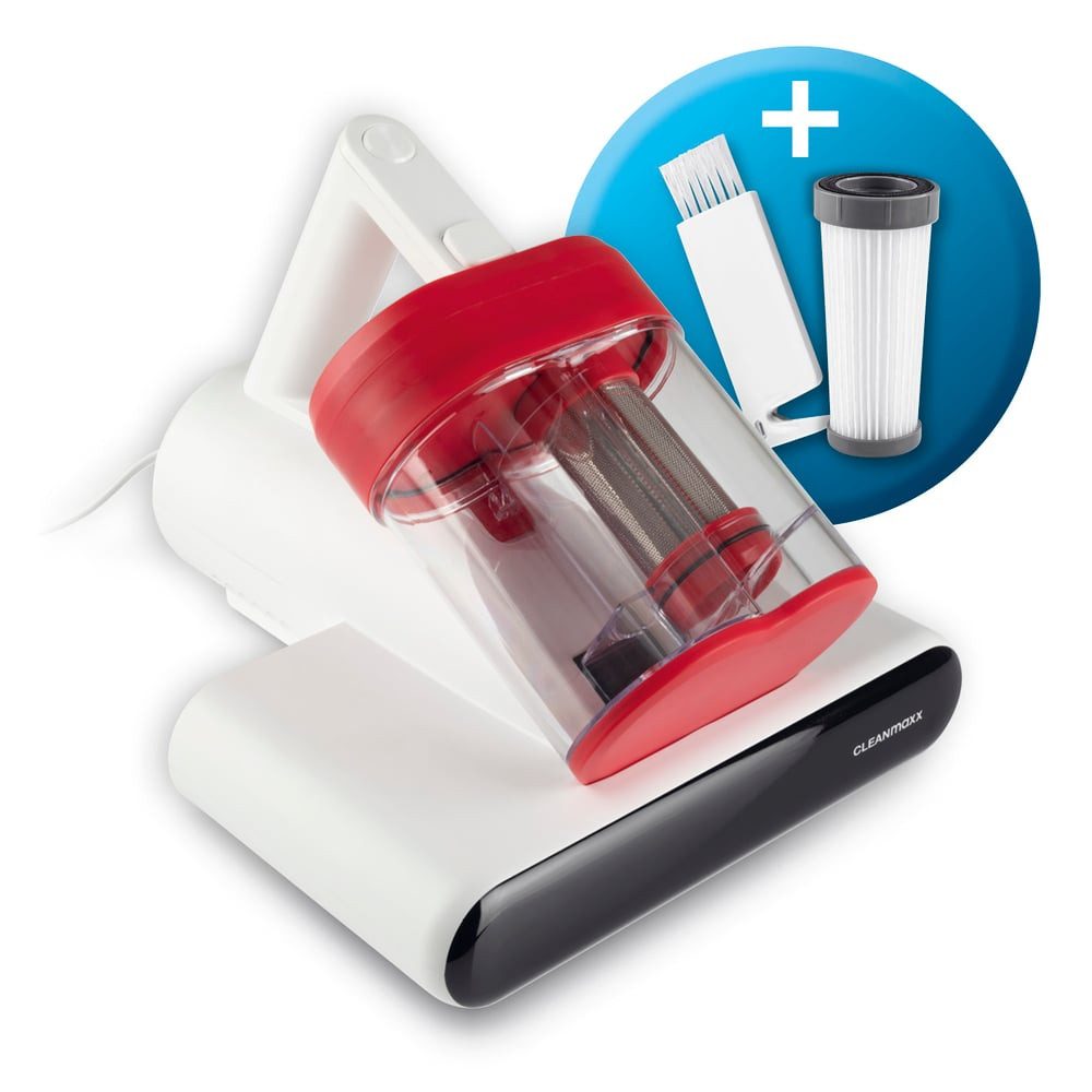 CLEANmaxx Matratzenreinigungsgerät Milbensauger Rotation mit UV-C-Licht & HEPA-Filter für Всеrgiker, 400 W, beutellos, Ручные пылесосы für Matratzen, Ultraschall- & Wärmefunktion