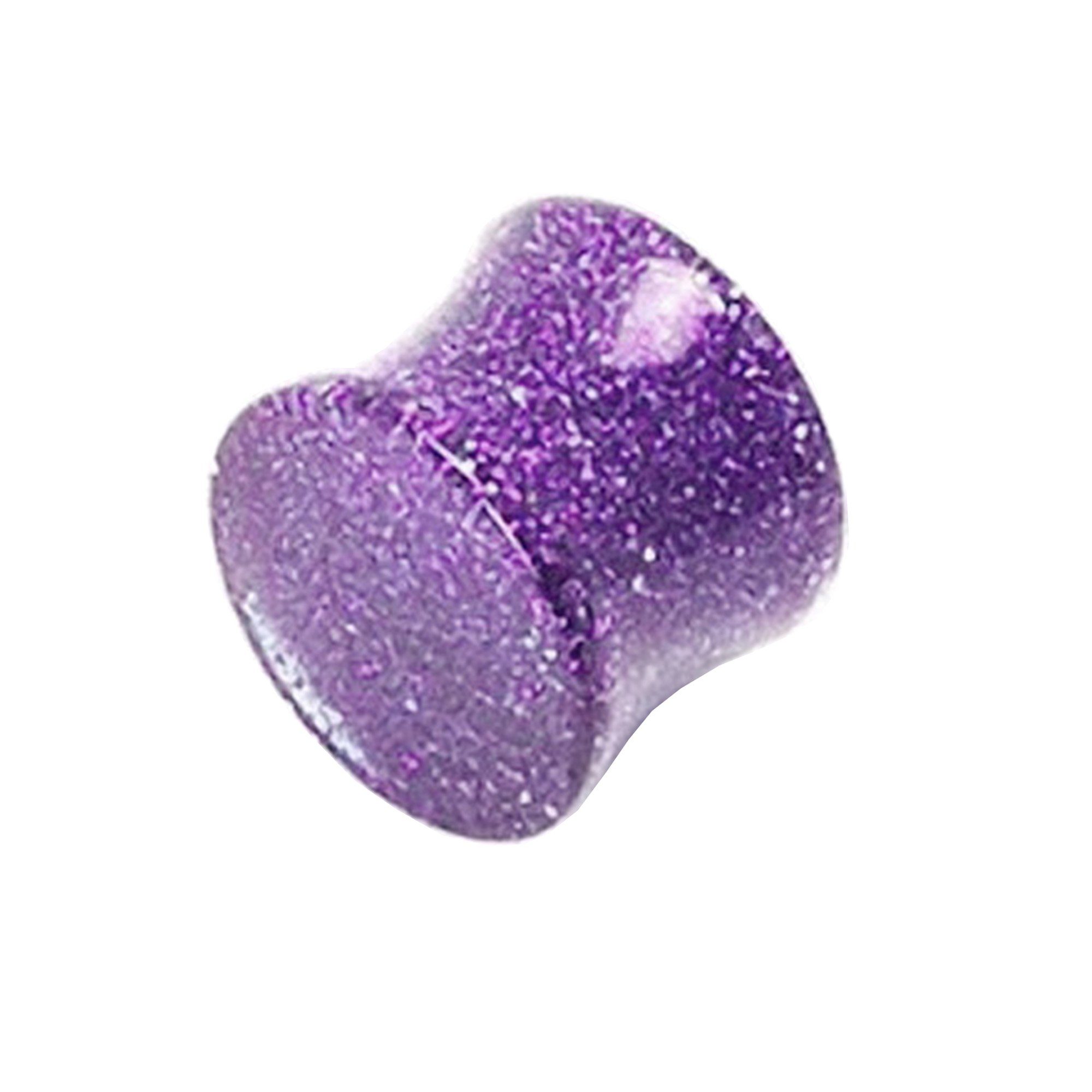 Taffstyle Plug Piercing Flared Glitter, Ultra Double Tunnel Plug Ohr Ohrpiercing Glitter Ultra Lila Saddle Kunststoff Flared Flesh Double